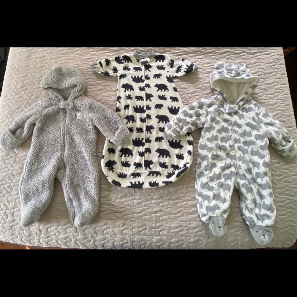 3 Piece Fleece Onesie Lot
